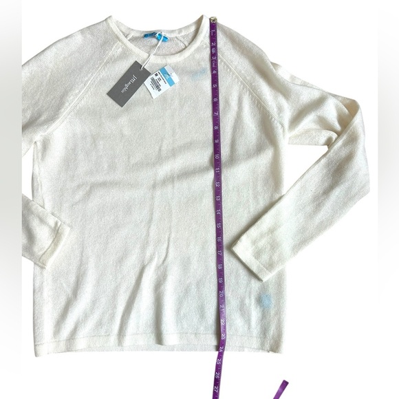 J.Mclaughlin Womens Jamey 100% Cashmere Sweater Ivory Crewneck Size Medium NWT - Picture 7 of 11